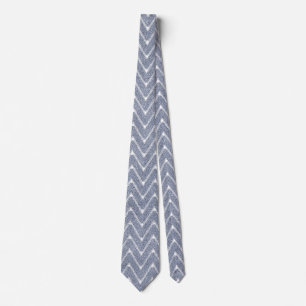 Cravate Dusty Denim Blue Petit Motif Chevron
