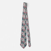 Cravate Dusty Pink and Blue Rose Pattern (Devant)