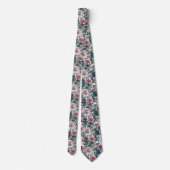 Cravate Dusty Pink and Blue Rose Pattern (Dos)