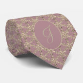 Cravate Dusty Rose Gold Snowflakes Motif Monogramme (Roulé)