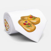 Cravate Dutch Wooden Shoes with Tulips, Klompen, Holland (Roulé)