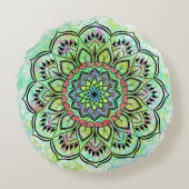 Cravate-Dye Mandala Méditation Coussin ronde (Dos)