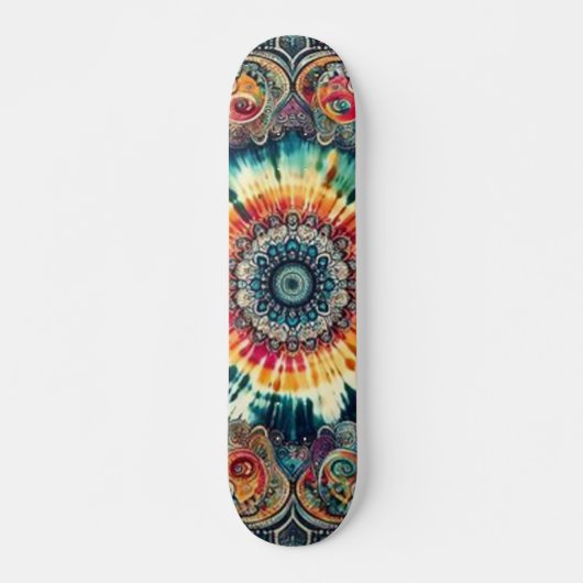 Cravate-Dye Psychédélique Cercles Skateboard (Devant)