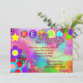 Cravate-Dye Retro invitation fête d'anniversaire (Debout devant)