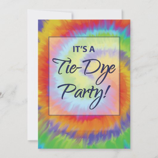 Cravate-Dye Thème Fête Invitation (Devant)