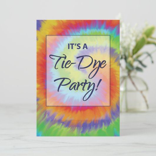Cravate-Dye Thème Fête Invitation (Debout devant)