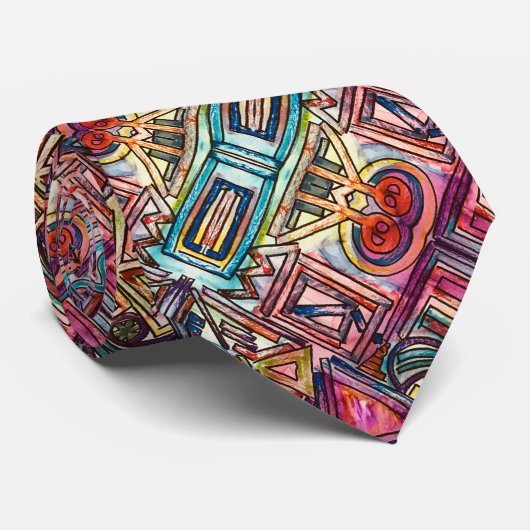 Cravate Dynamic-Modern Geometric Pattern (Roulé)