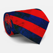 Cravate Dynamic Red Blue Striped  (Roulé)