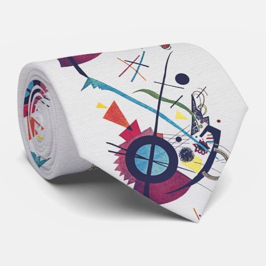 Cravate Dynamique Kandinsky – Énergie Géométrique (Roulé)