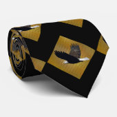 Cravate Eagles Sports Black Gold Necktie (Roulé)