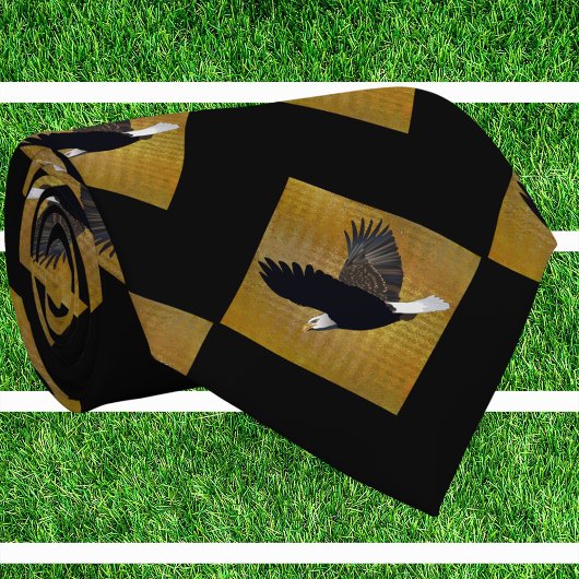 Cravate Eagles Sports Black Gold Necktie