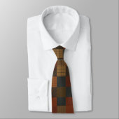 Cravate Earth Tone Patchwork Plaid Necktie (Attaché)