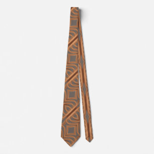 Cravate Earth Tone Tribal Ribbon Motif Art Abstrait
