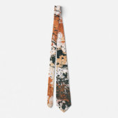 Cravate Earthy Green and Orange Abstract Strokes (Dos)