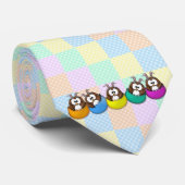 Cravate Easter owl - rainbow (Roulé)