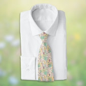 Cravate Easter Patchwork Pastel Bunnies Eggs and Gingham