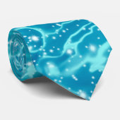 Cravate Eau de la mer bleue avec étincelles (Roulé)