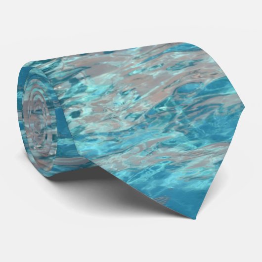 Cravate Eau tropicale bleue (Roulé)