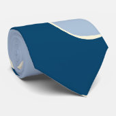 Cravate Ebb et flux 2 en bleu foncé, bleu clair et crème (Roulé)