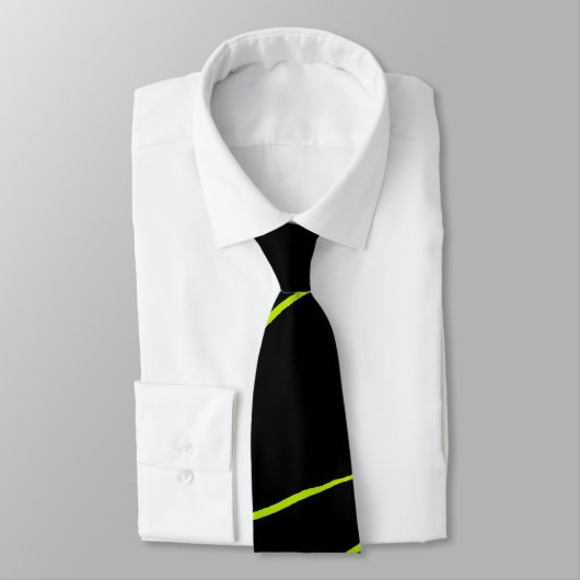 Cravate Ebb et flux 2 en Lime vert et noir (Attaché)