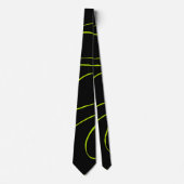 Cravate Ebb et flux 2 en Lime vert et noir (Devant)
