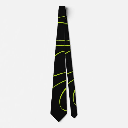 Cravate Ebb et flux 2 en Lime vert et noir (Devant)