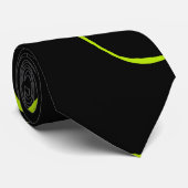 Cravate Ebb et flux 2 en Lime vert et noir (Roulé)