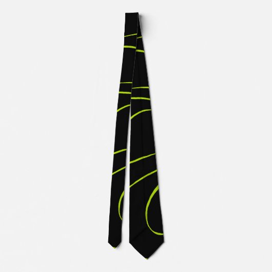 Cravate Ebb et flux 2 en Lime vert et noir (Dos)