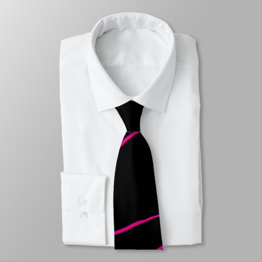 Cravate Ebb et flux 2 - Magenta et noir (Attaché)