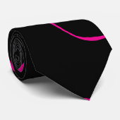Cravate Ebb et flux 2 - Magenta et noir (Roulé)
