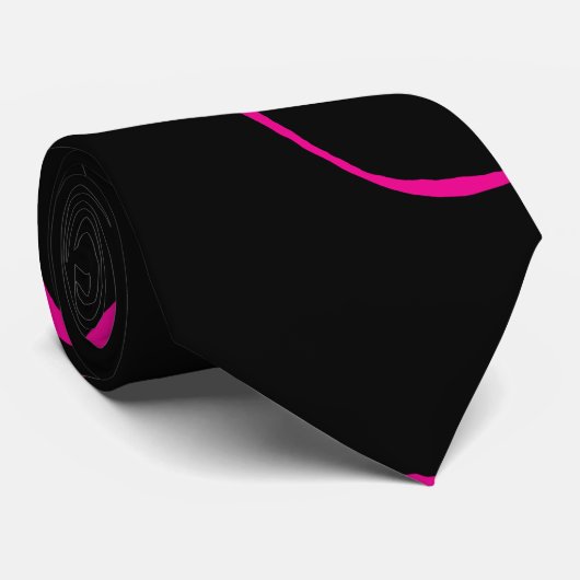 Cravate Ebb et flux 2 - Magenta et noir (Roulé)