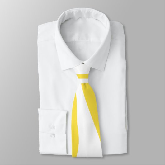 Cravate Ebb et flux 4 en citron jaune et blanc (Attaché)