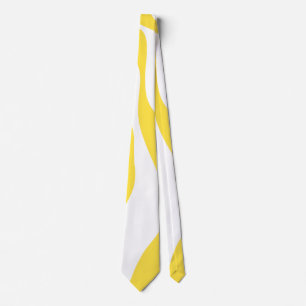 Cravate Ebb et flux 4 en citron jaune et blanc