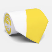 Cravate Ebb et flux 4 en citron jaune et blanc (Roulé)