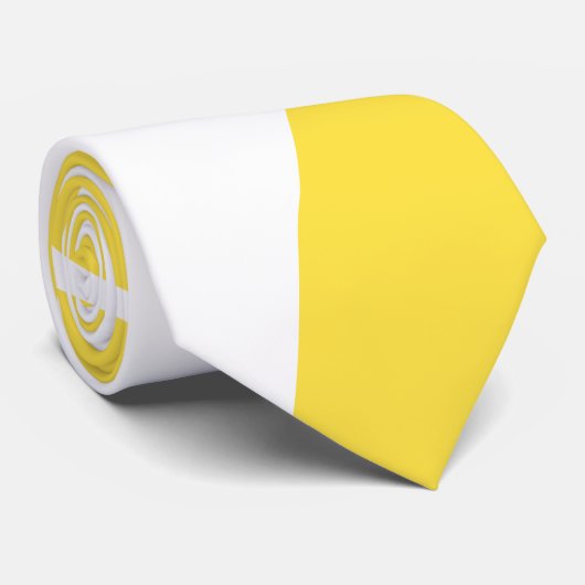 Cravate Ebb et flux 4 en citron jaune et blanc (Roulé)