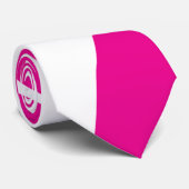 Cravate Ebb et flux 4 en Magenta et Blanc (Roulé)