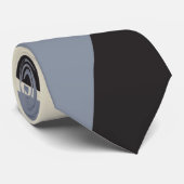 Cravate Ebb et flux 4 en noir, gris et crème (Roulé)