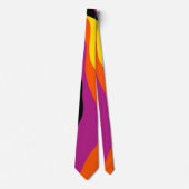 Cravate Ebb et flux 4 - Noir, rose, orange et jaune (Devant)