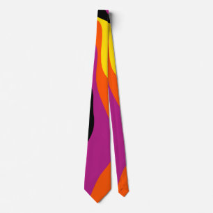 Cravate Ebb et flux 4 - Noir, rose, orange et jaune