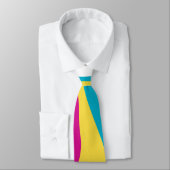Cravate Ebb et flux 4 - Turquoise, Jaune, Rose et Blanc (Attaché)