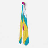 Cravate Ebb et flux 4 - Turquoise, Jaune, Rose et Blanc (Dos)