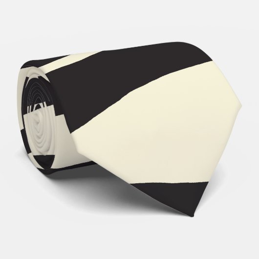 Cravate Ebb et flux en noir, gris et crème (Roulé)