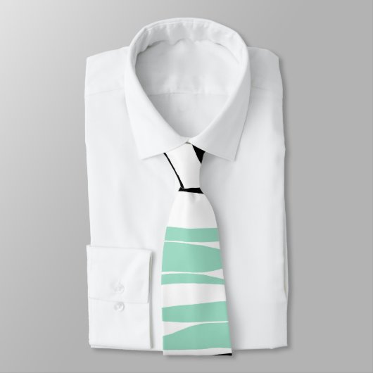 Cravate Ebb et flux - Mint vert, blanc et noir (Attaché)