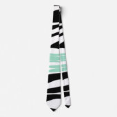 Cravate Ebb et flux - Mint vert, blanc et noir (Devant)