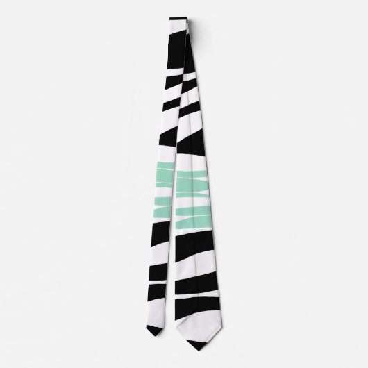 Cravate Ebb et flux - Mint vert, blanc et noir (Dos)
