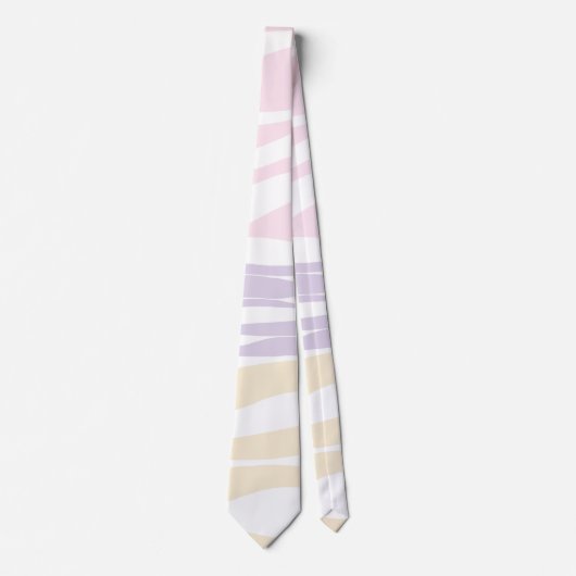 Cravate Ebb et flux - rose pastel, jaune et violet (Devant)