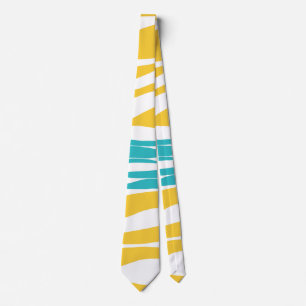 Cravate Ebb et flux - Turquoise & Jaune