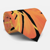 Cravate Ebony Black Et Citrus Orange Tropical Art Design (Roulé)