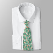 Cravate Écailles de sirène rose et argent vert (Attaché)