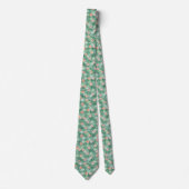 Cravate Écailles de sirène rose et argent vert (Devant)